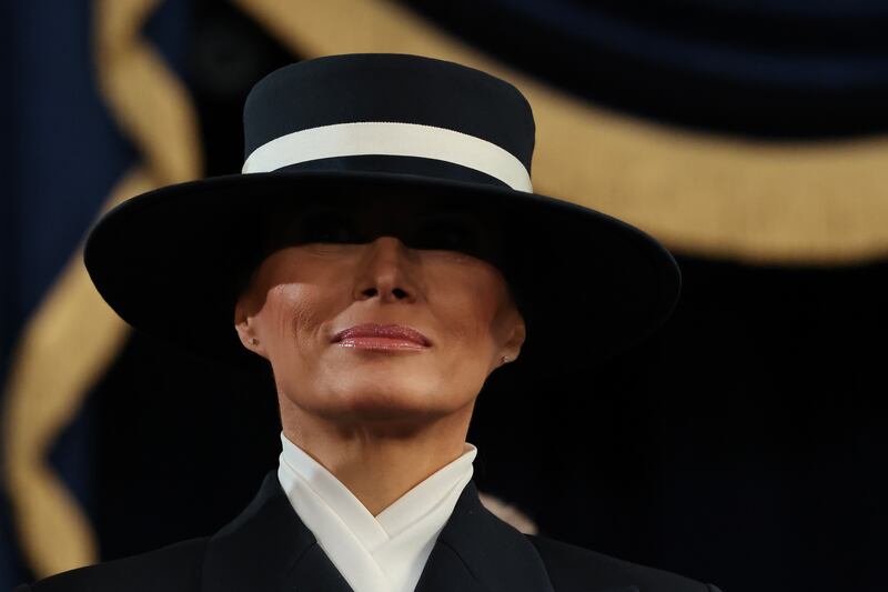 Melania Trump en la toma de posesión del presidente electo de Estados Unidos, Donald Trump, en la rotonda del Capitolio de Estados Unidos en Washington, DC, EE.UU., 20 de enero de 2025.