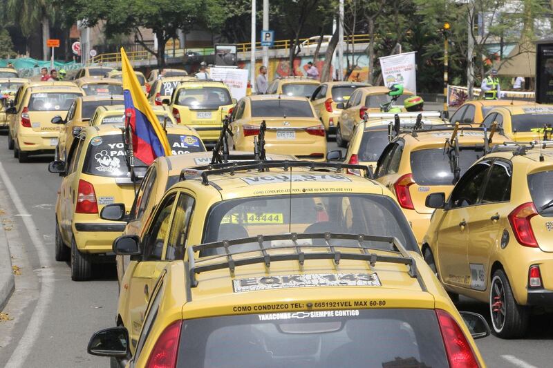 Paro de taxistas en Cali 9 de agosto