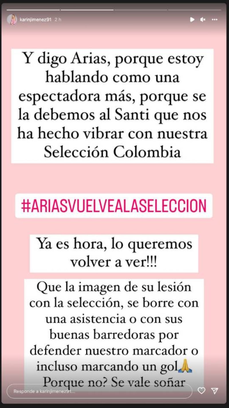 Mensaje de la esposa de Santiago Arias sobre su ausencia en la convocatoria de la selección Colombia