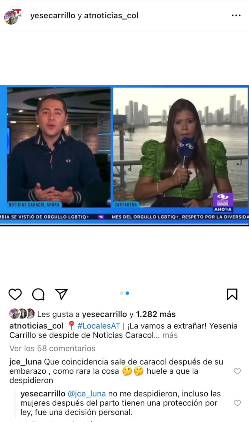 Yesenia Carrillo aclaró si fue despedida de  Noticias Caracol