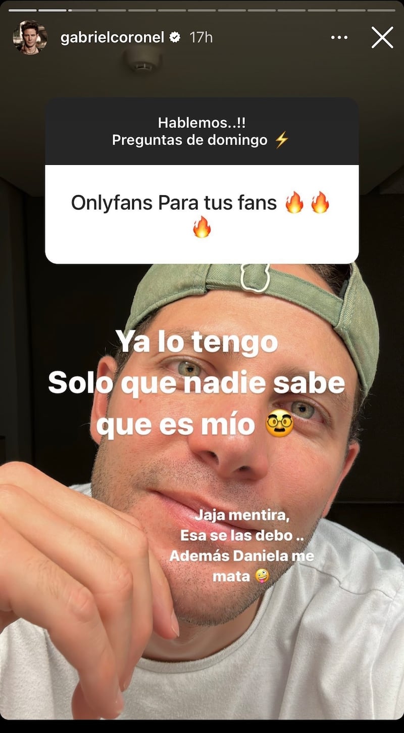 Gabriel Coronel reveló que no abrirá OnlyFans porque Daniela Ospina lo mata