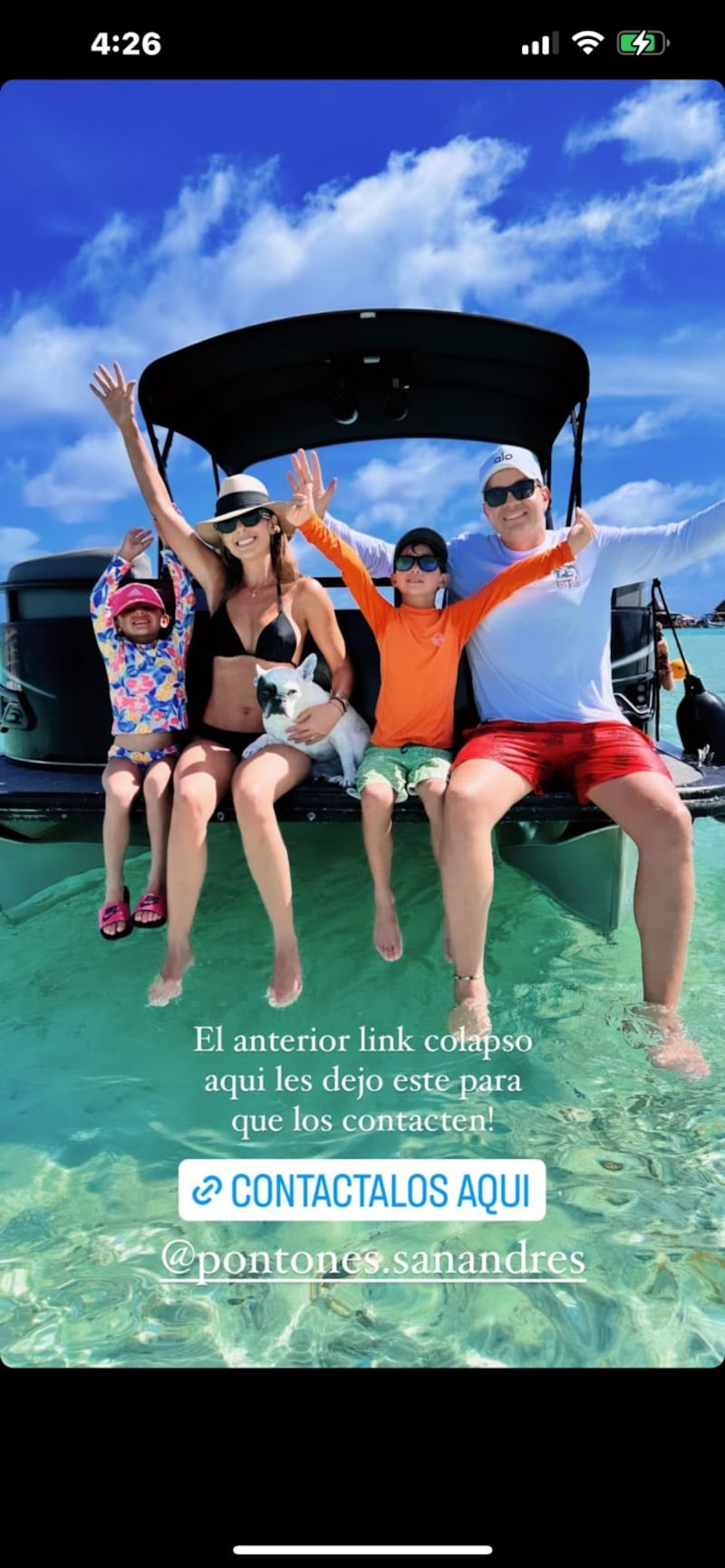 Carolina Soto en San Andrés son su familia