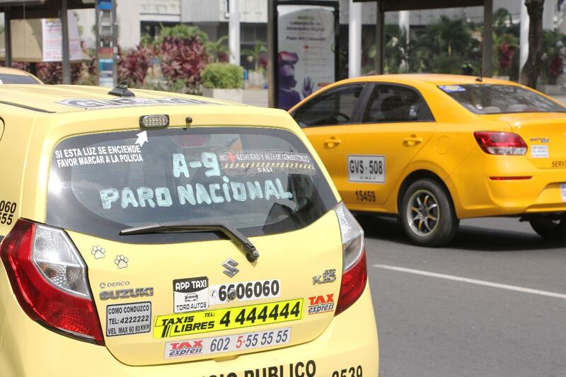 Paro de taxistas en Cali 9 de agosto