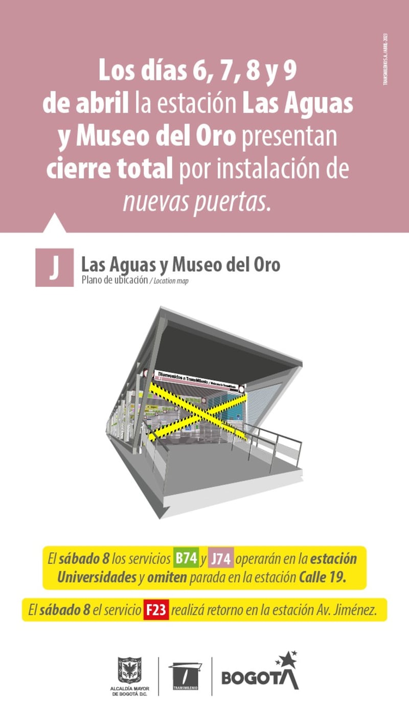 Habrá estaciones cerradas de TransMilenio por Semana Santa