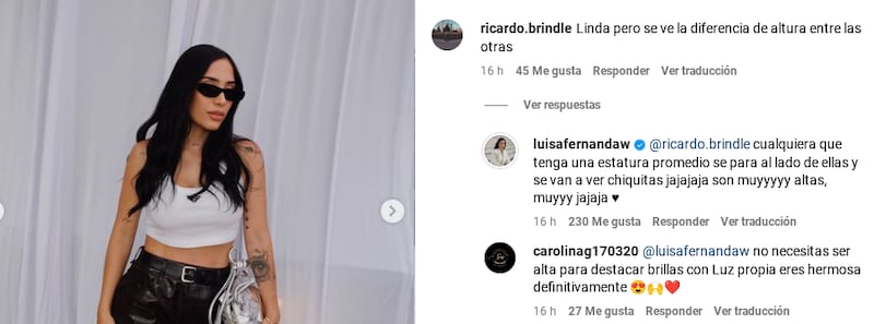 Luisa Fernanda W desde sus redes sociales