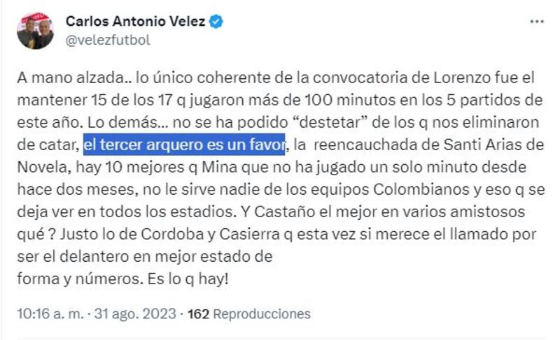 “Es un favor”, lanzaron delicada acusación por convocatoria de la Selección Colombia