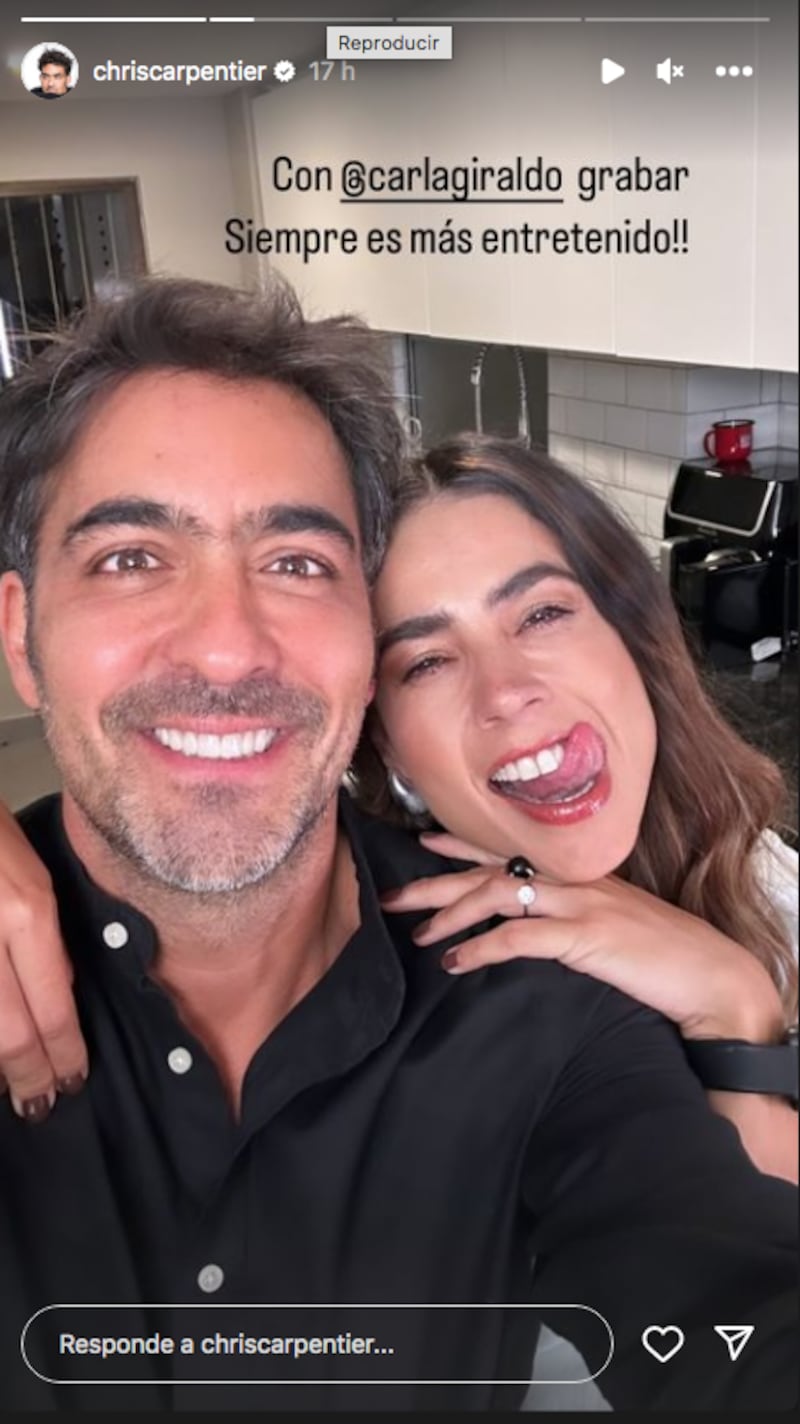 Christopher Carpentier y Carla Giraldo de MasterChef Celebrity juntos