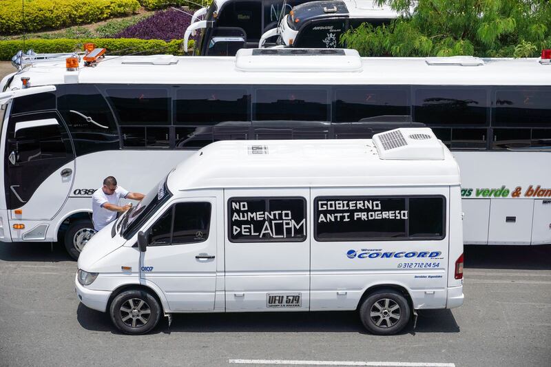 Bloqueos de transportadores en Medellín