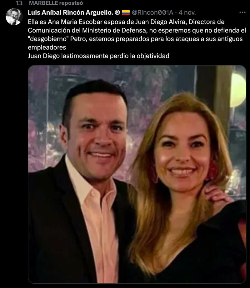 Marbelle se fue en contra de Juan Diego Alvira por el cargo de su esposa en el gobierno
