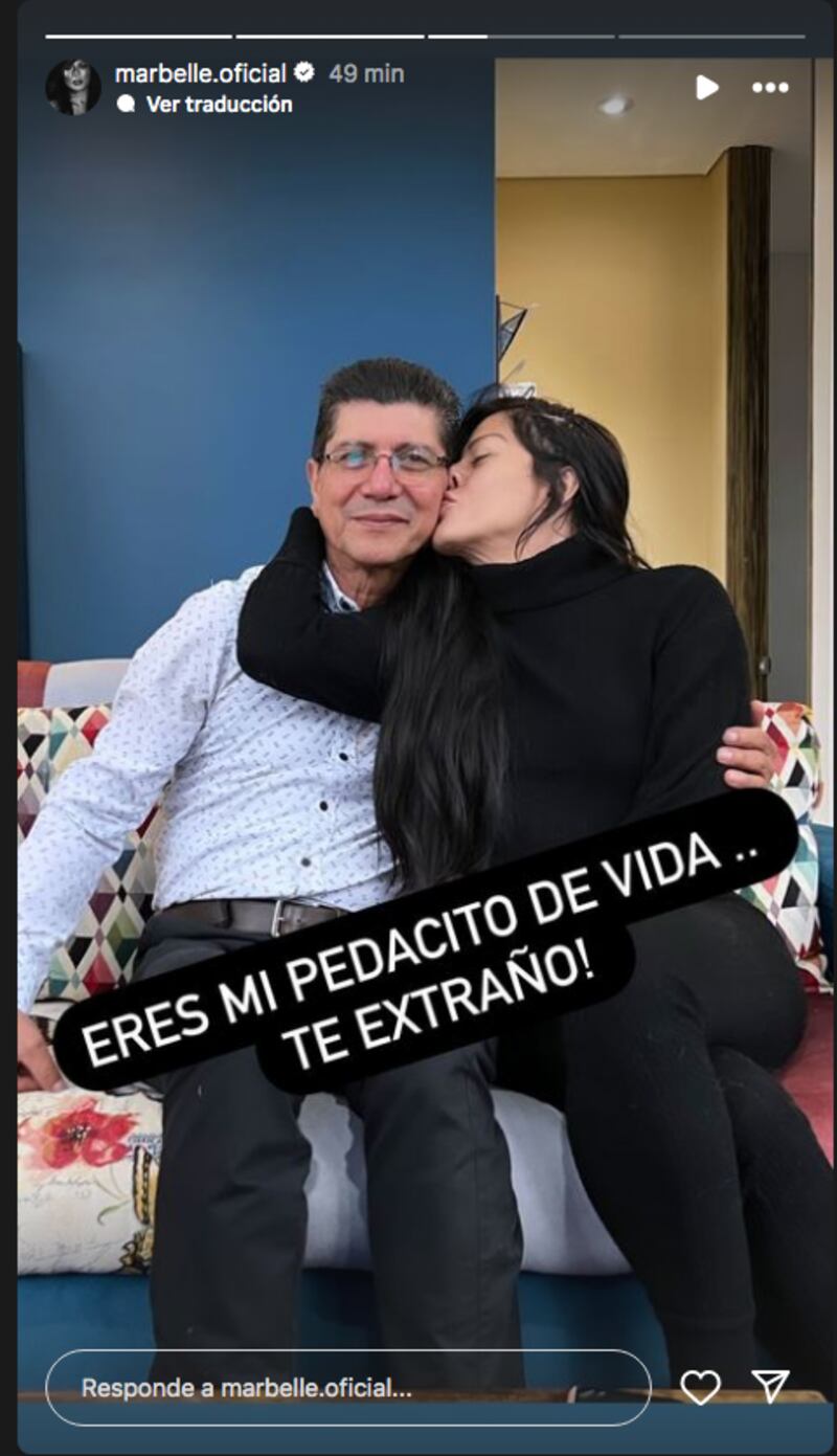 Marbelle y su papá, quien vive en Estados Unidos