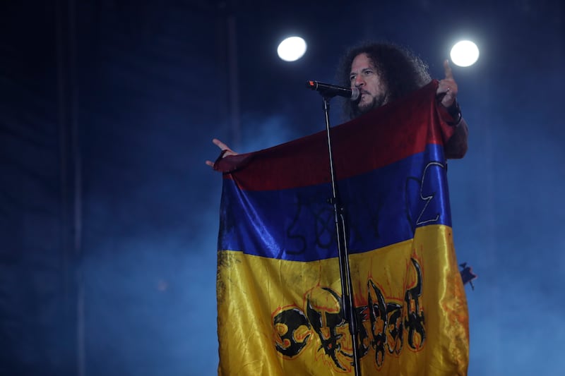Masacre, de Colombia, durante su presentación en el Festival Rock al Parque 2022 en Bogotá.