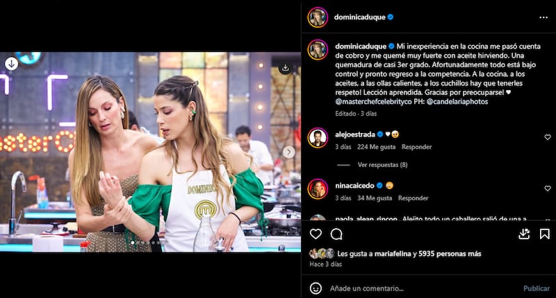 Claudia Bahamón contó cómo va la recuperación de Dominica Duque y su futuro en MasterChef Colombia.