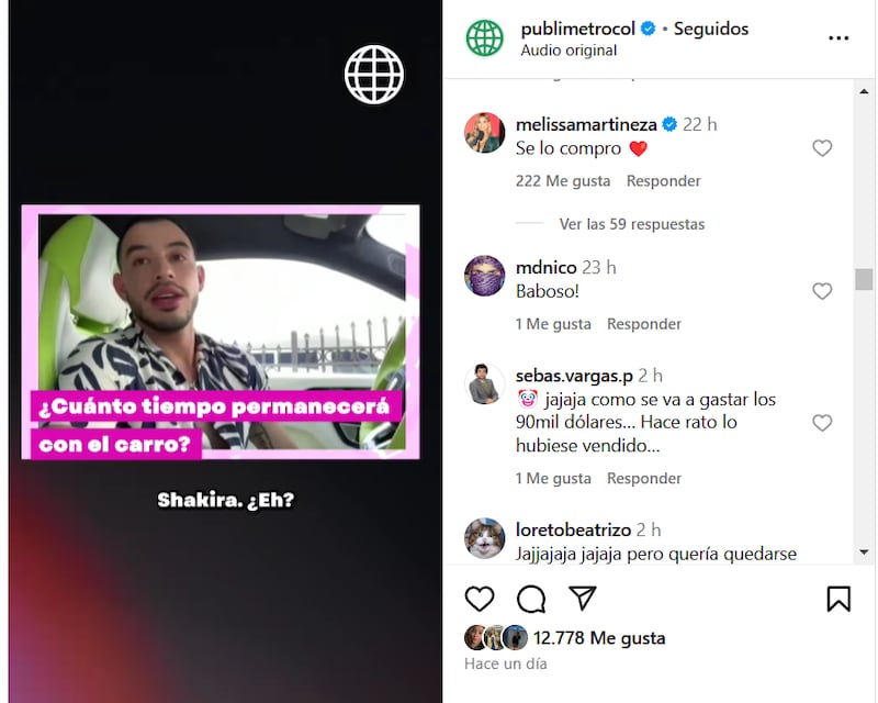 Melissa Martínez de ESPN le hizo oferta a hombre que ganó el Lamborghini de Shakira