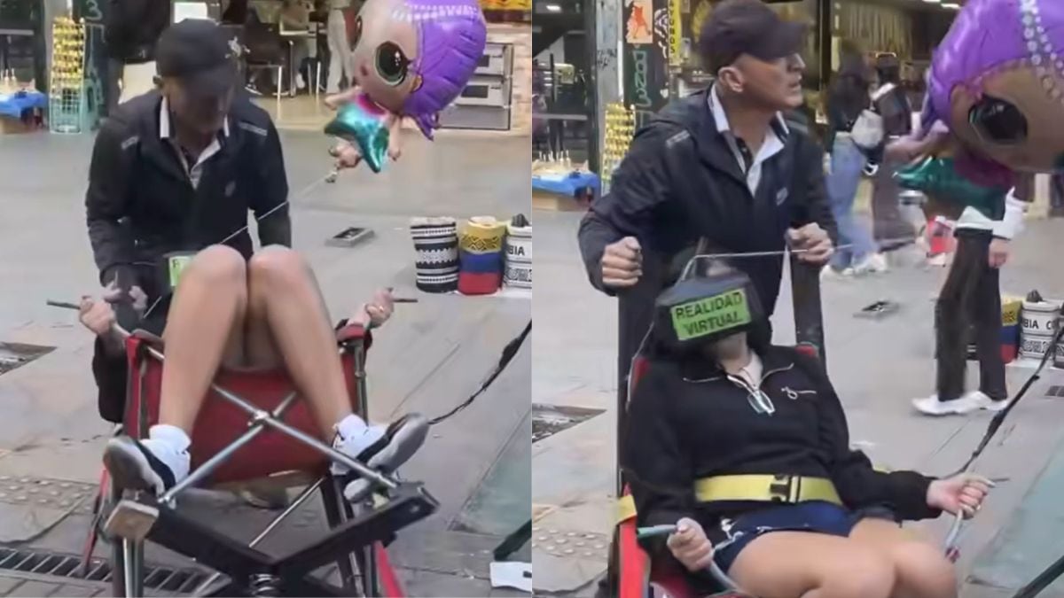 Un vendedor ambulante que ofrece "experiencias extremas" en Bogotá se volvió viral por su ingenio en redes sociales.