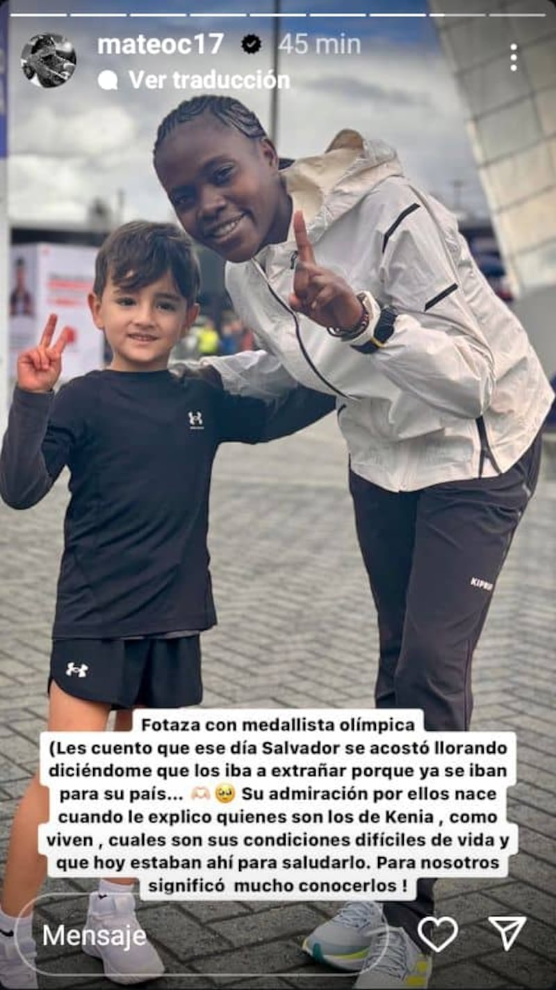 Mateo Carvajal compartiendo una foto de su hijo Salvador