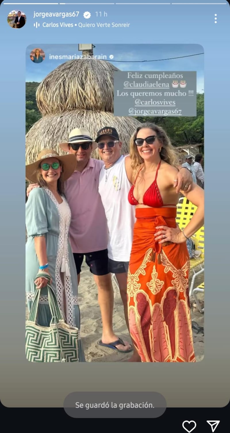 Jorge Alfredo Vargas celebró por lo alto el cumpleaños de Claudia Helena, esposa de Carlos Vives