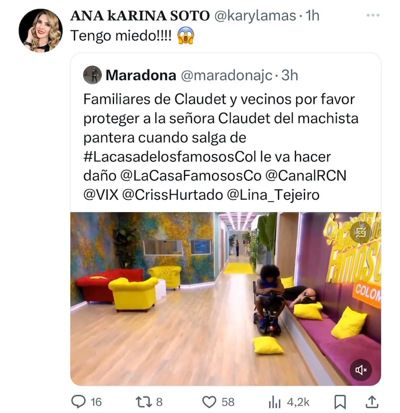 Ana Karina Soto aseguró que tiene miedo de Pantera de La casa de los famosos