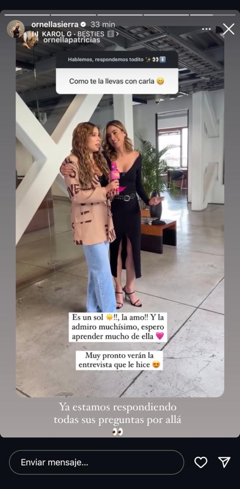 Ornella Sierra de La casa de los famosos habló de su relación con Carla Giraldo