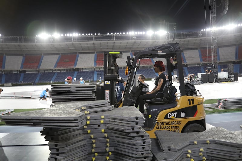 En fotos: monumental montaje del concierto de Shakira en el estadio Metropolitano en Barranquilla.