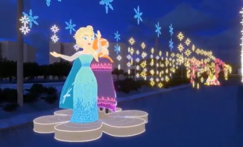 Frozen en los Alumbrados Navideños de Medellín 2023