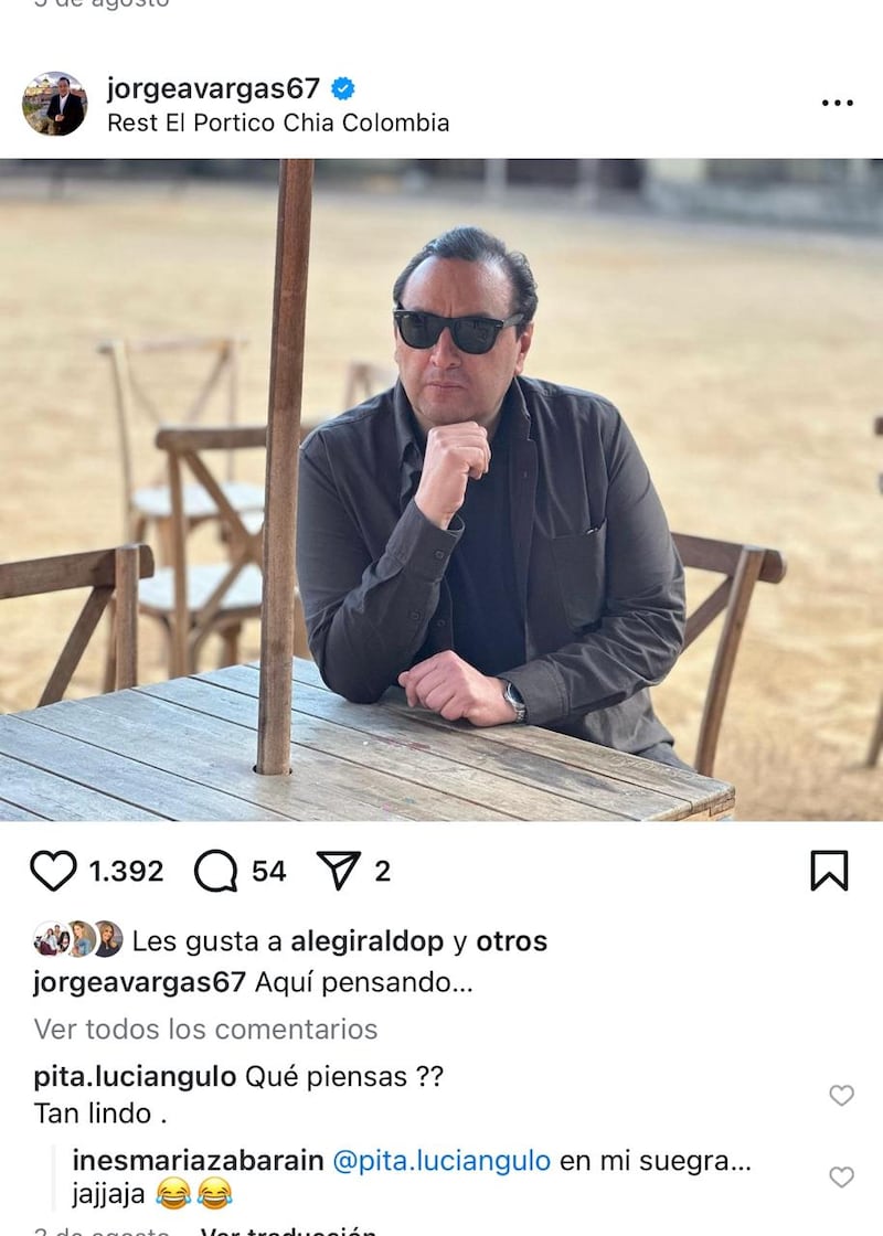 Inés María Zabaraín comentó foto de Jorge Alfredo Vargas de Noticias Caracol.