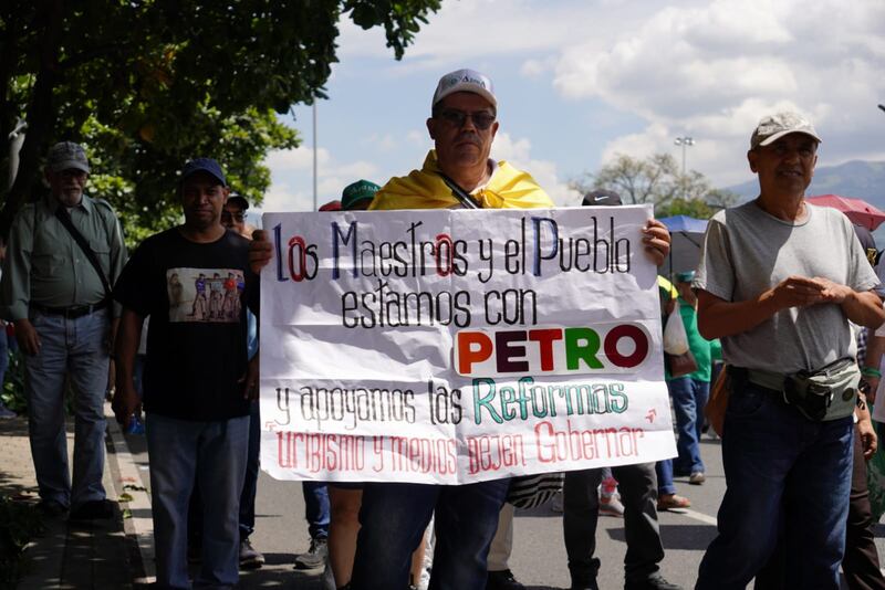 Marcha en favor de Petro en Medellín