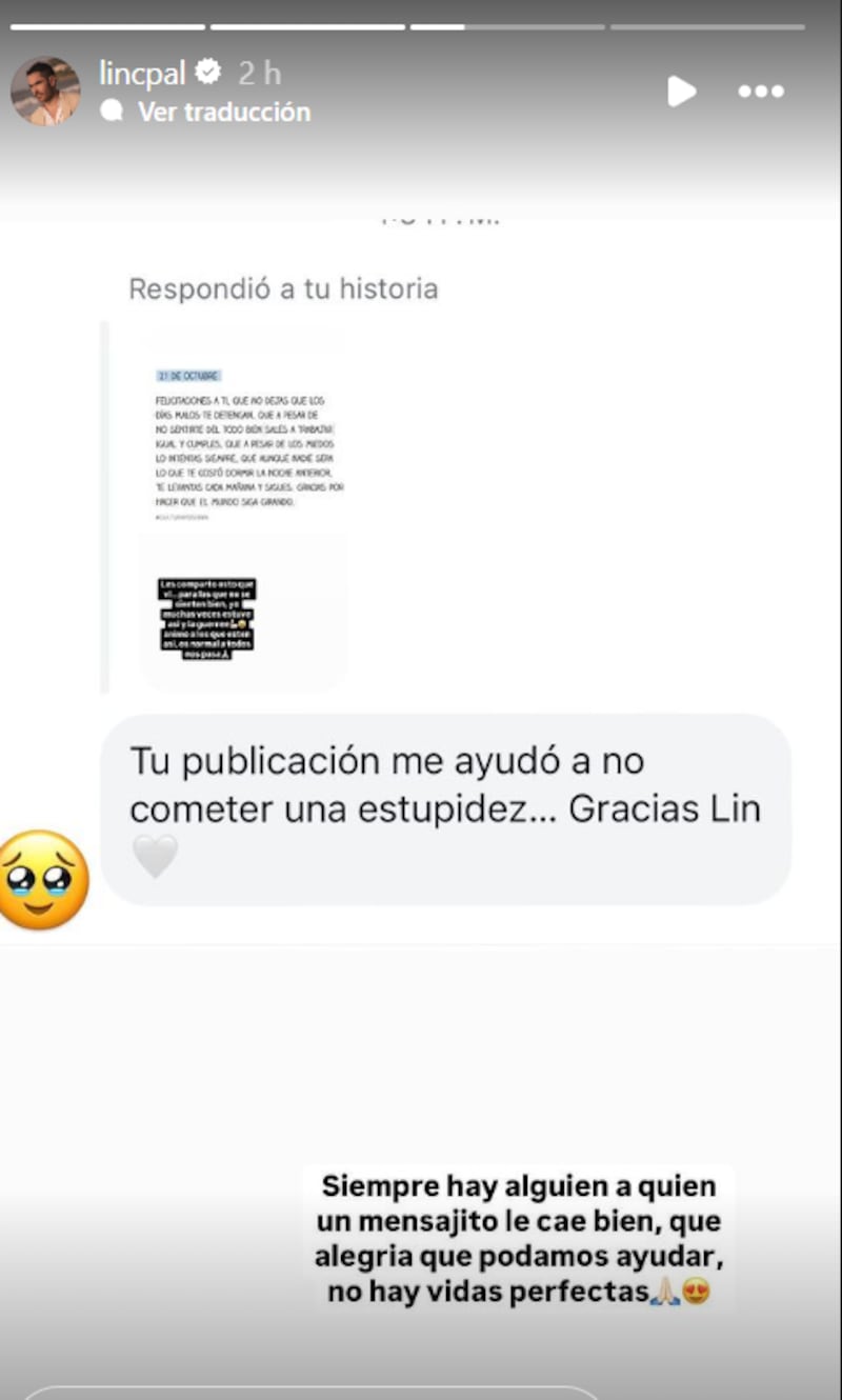 Lincoln Palomeque le salvó la vida a uno de sus seguidores; lo ayudó a no “cometer una estupidez”