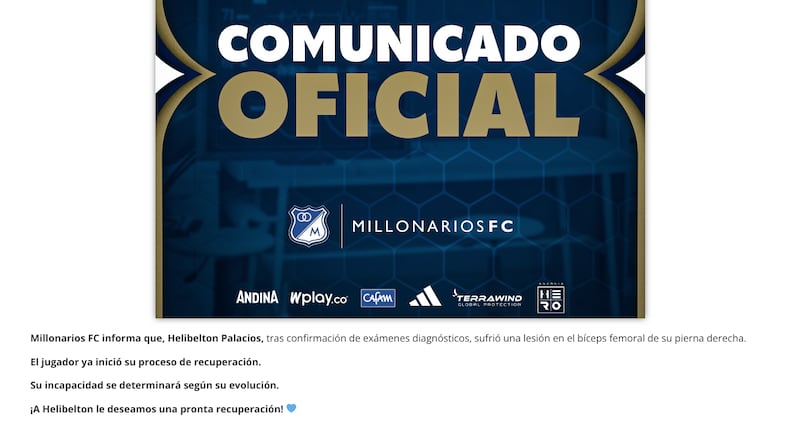 Comunicado de Millonarios