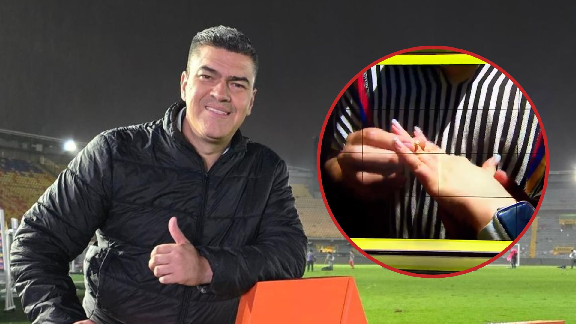 Hincha de la Selección Colombia propuso matrimonio durante un programa de Win Sports