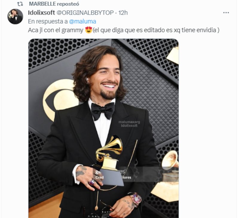 Marbelle nunca ha estado nominada a un Grammy y se burló de Maluma por no ganarlo