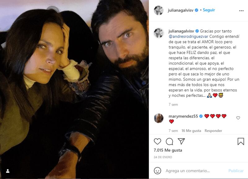 Juliana Galvis cuando fue pareja de Andrés Rodríguez