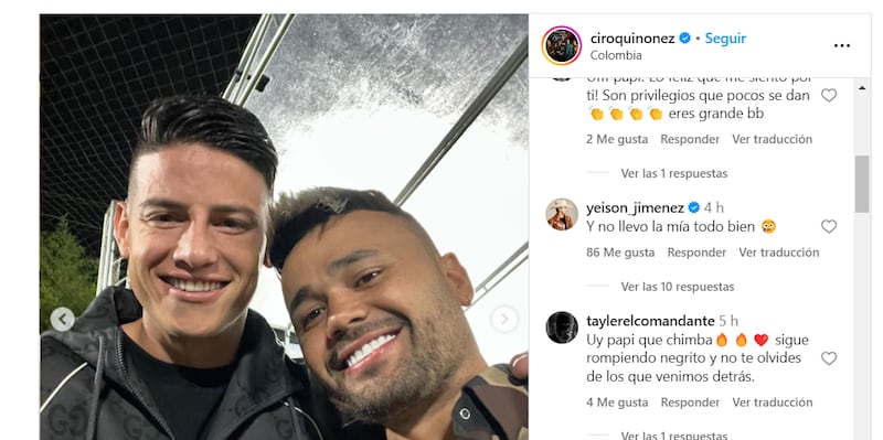 Ciro Quiñonez en el cumpleaños de James Rodríguez