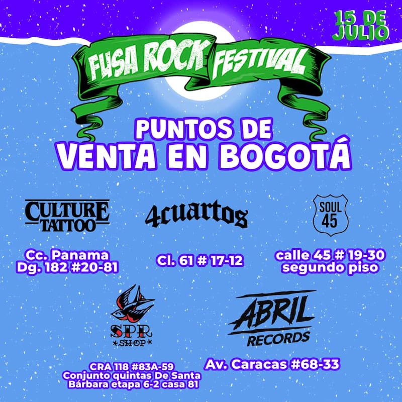 Puntos de Venta Fusa Rock - Bogotá