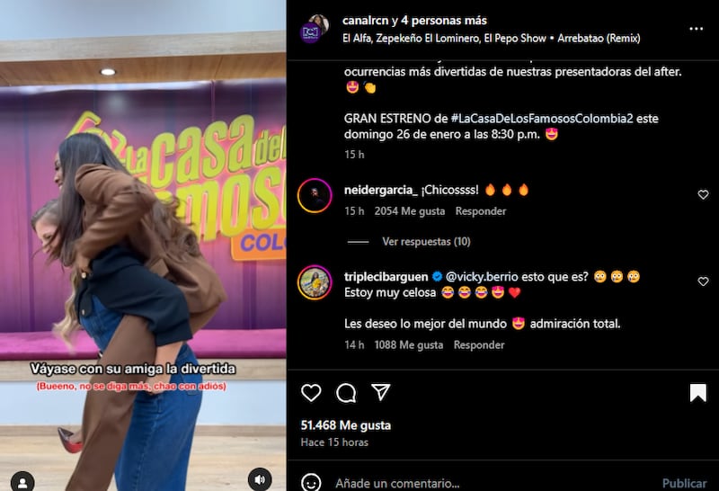 Caterine Ibargüen le hizo divertido reclamo a Vicky Berrío por lo que hizo con Karen Sevillano en ‘La Casa de los Famosos Colombia'