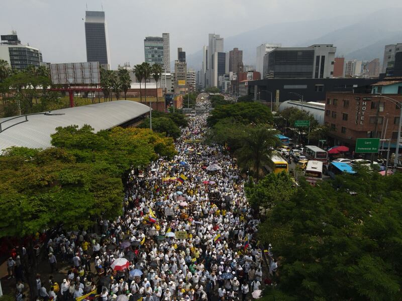 Manifestación en contra del gobierno de Petro en Medellín, 6 de marzo de 2024