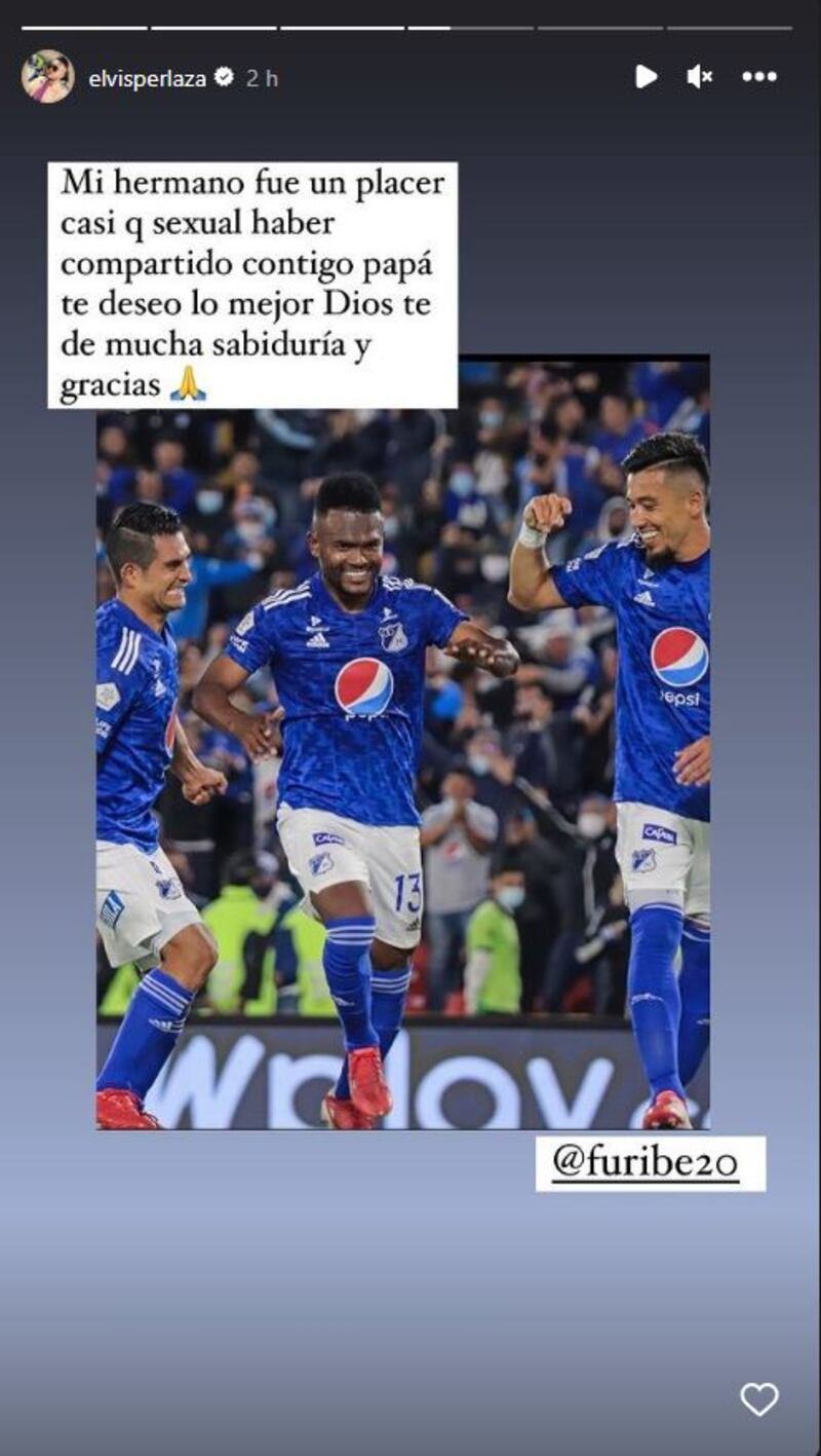 “Placer casi sexual”, Perlaza sorprendió con fogoso mensaje a Fernando Uribe en Millonarios