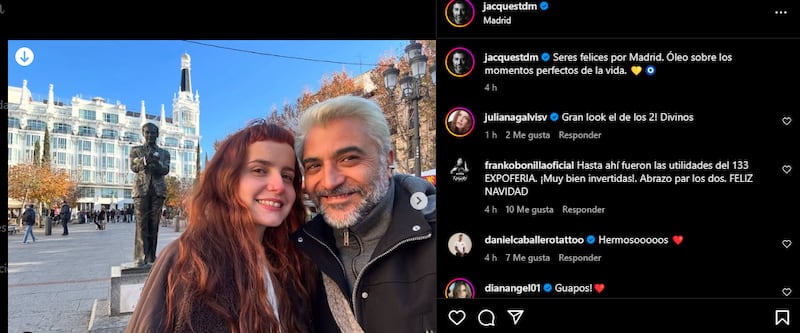 Jacko publicó unas hermosas fotografías con su pareja quien le acompaña en el país en el que está