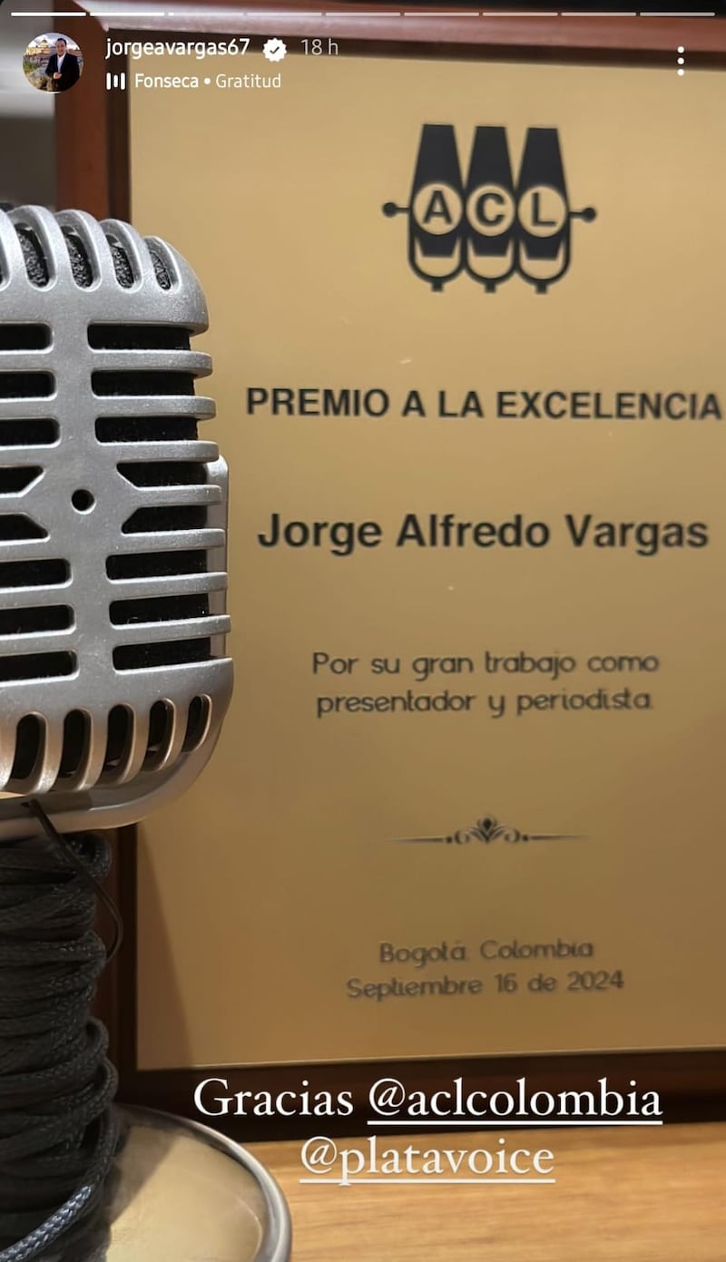 Jorge Alfredo Vargas recibe nuevo premio por su trabajo en menos de una semana