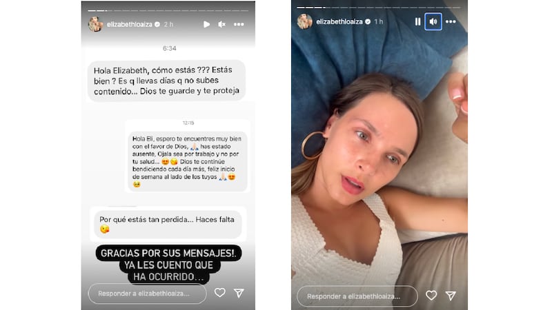 Elizabeth Loaiza preocupó con su estado de salud