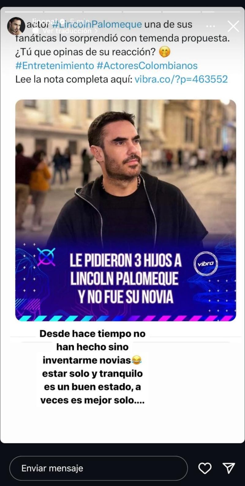 Lincoln Palomeque habló de su situación sentimental