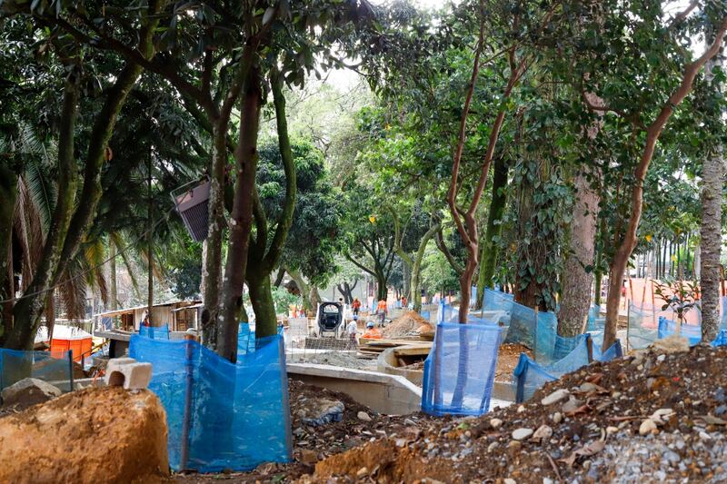 La renovación del Parque Lleras está en ejecución.