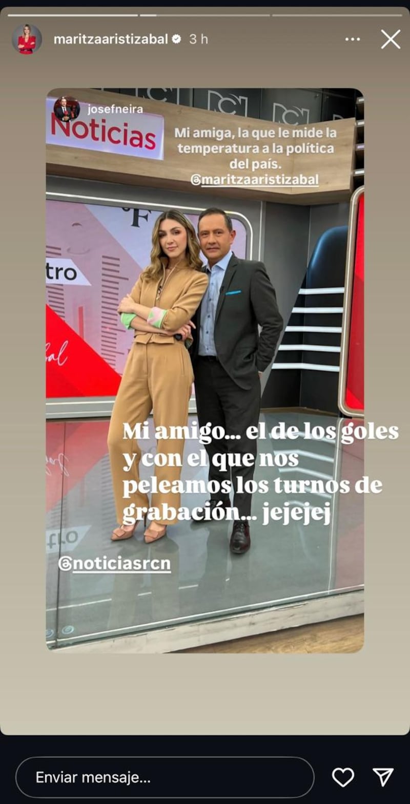 Maritza Aristizábal, periodista de Noticias RCN, mostró a su competencia