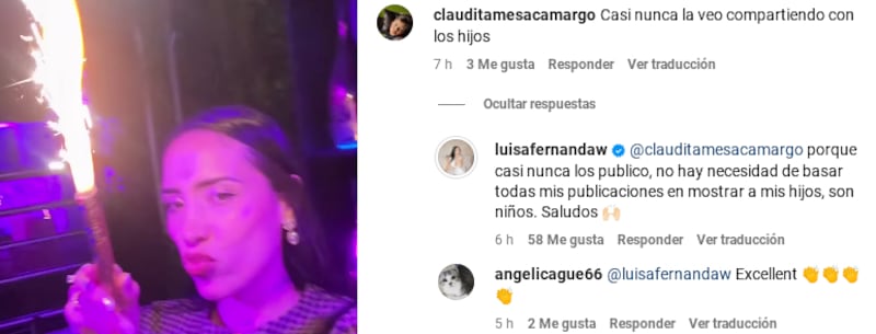 Luisa Fernanda W desde sus redes sociales