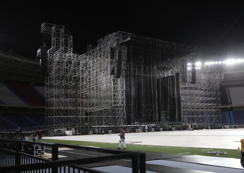 En fotos: monumental montaje del concierto de Shakira en el estadio Metropolitano en Barranquilla.