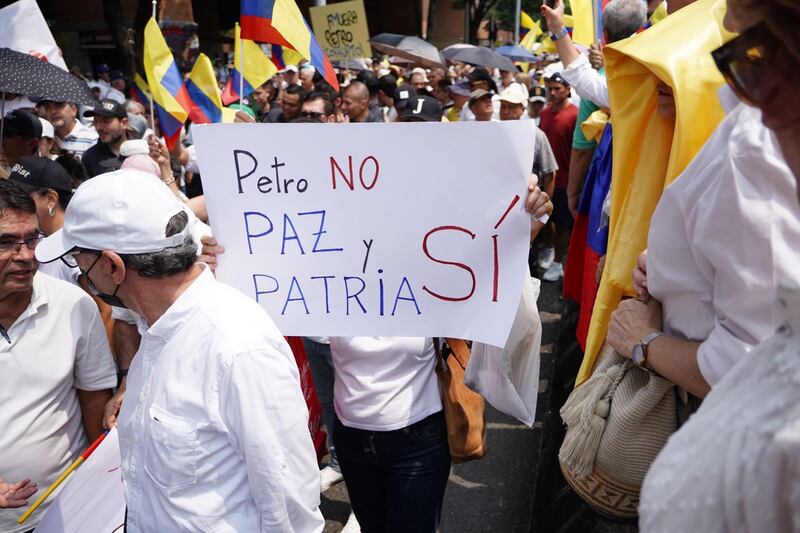 Protesta contra el gobierno de Petro en Medellín, 6 de marzo de 2024