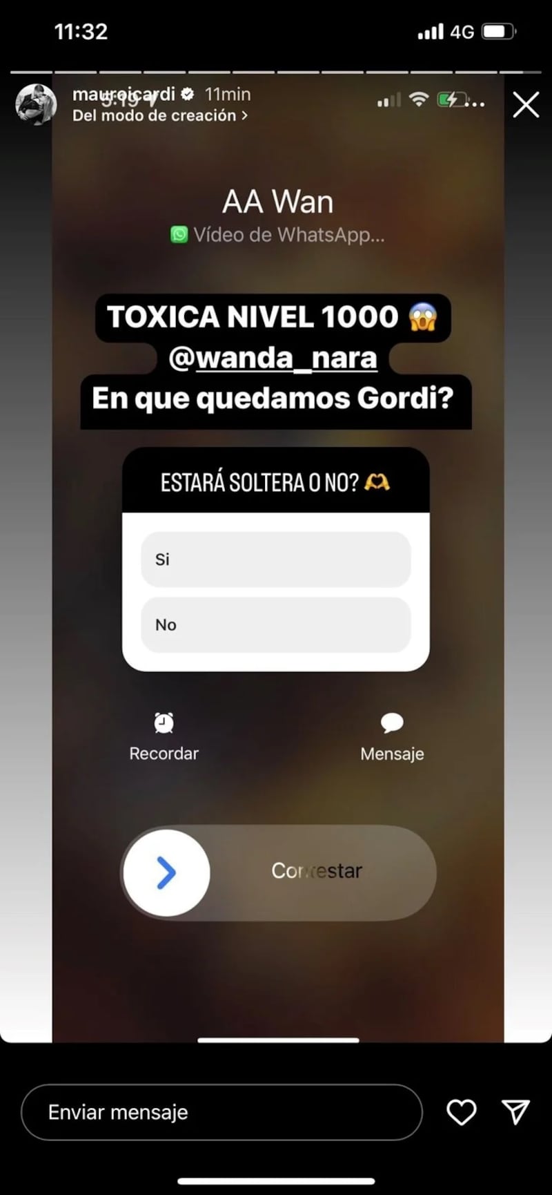 Historia de Icardi | Fuente: Instagram