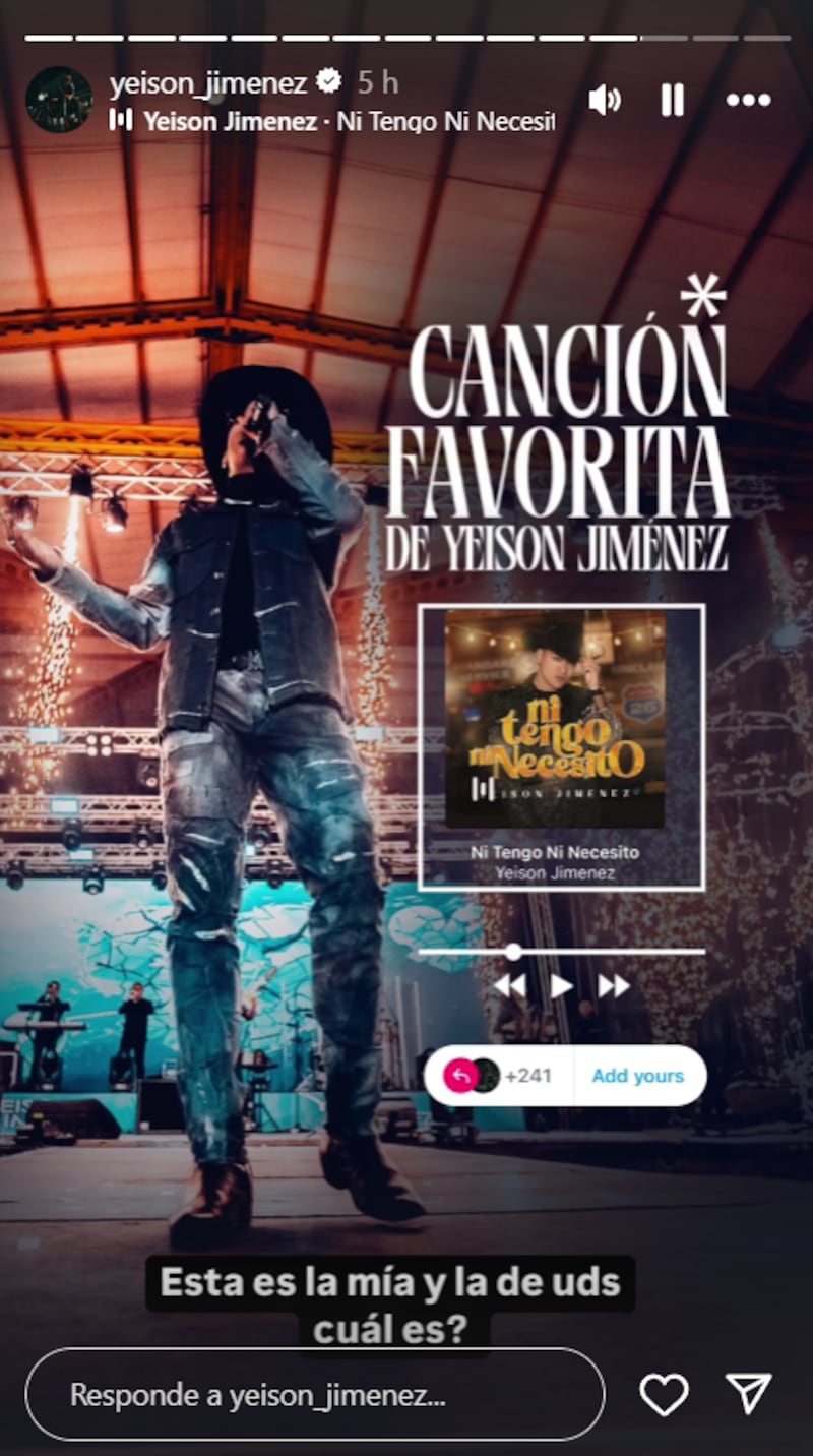 Canción favorita de Yeison Jiménez