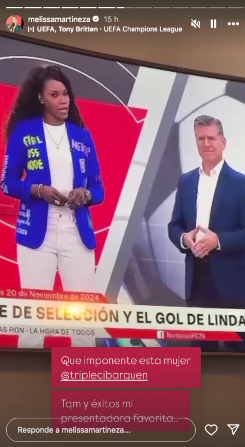 “Qué imponente” Melissa Martínez felicitó a Catherine Ibargüen por su llegada a RCN