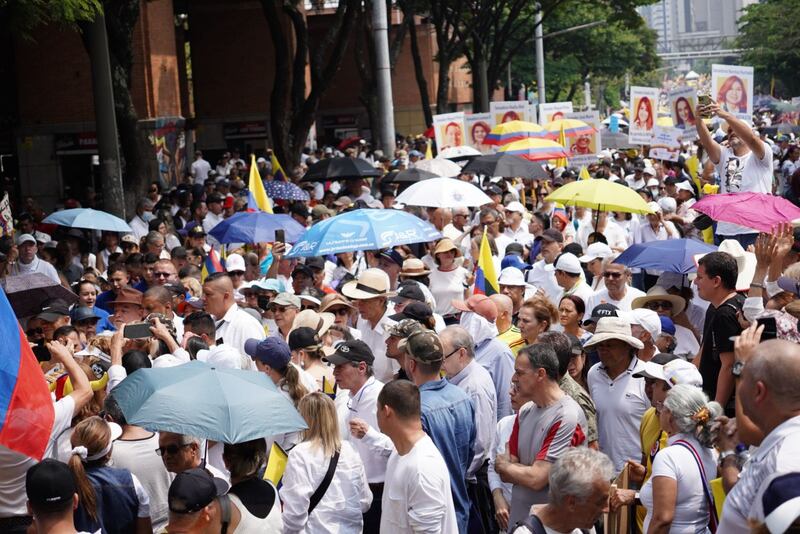 Protesta contra el gobierno de Petro en Medellín, 6 de marzo de 2024