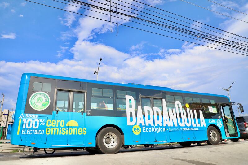 Nuevos buses eléctricos llegan a Barranquilla.